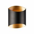 Kuzco Lighting LED Wall Sconce Flat Black With Fine Gold Interior 601471BK-LED